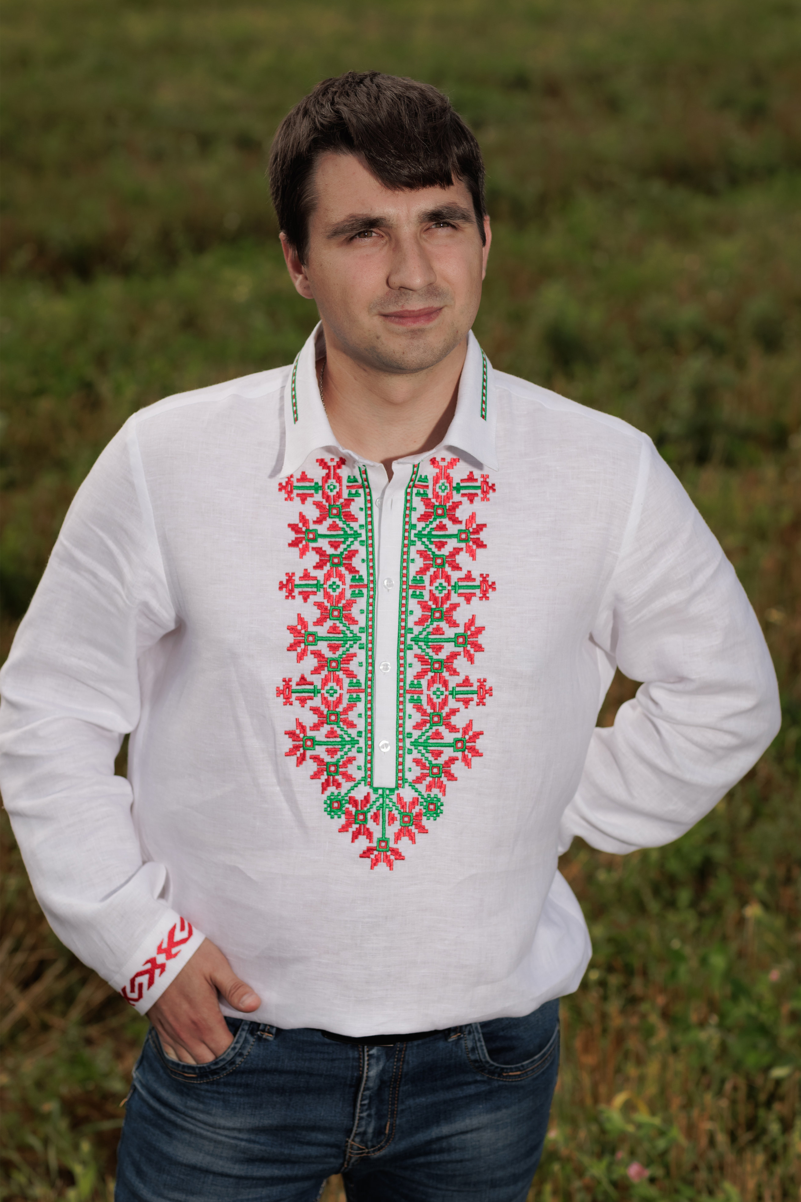 картинка Сорочка сувенирная мужская сувенирная с вышивкой "Орнамент №1"