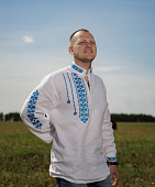 Сорочка сувенирная мужская сувенирная с вышивкой "Васильки №1"