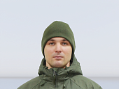 Шапка трикотажная оливкового цвета 815-21