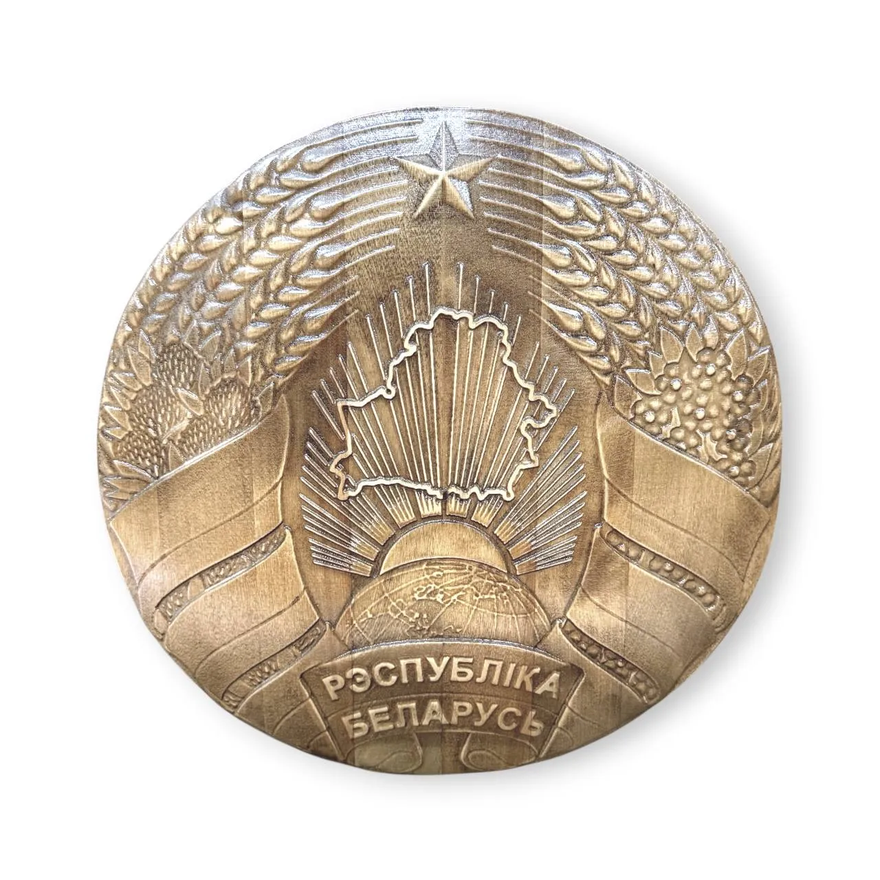 картинка Герб "Республика Беларусь" ф.500 (щит дубовый + акриловый лак)