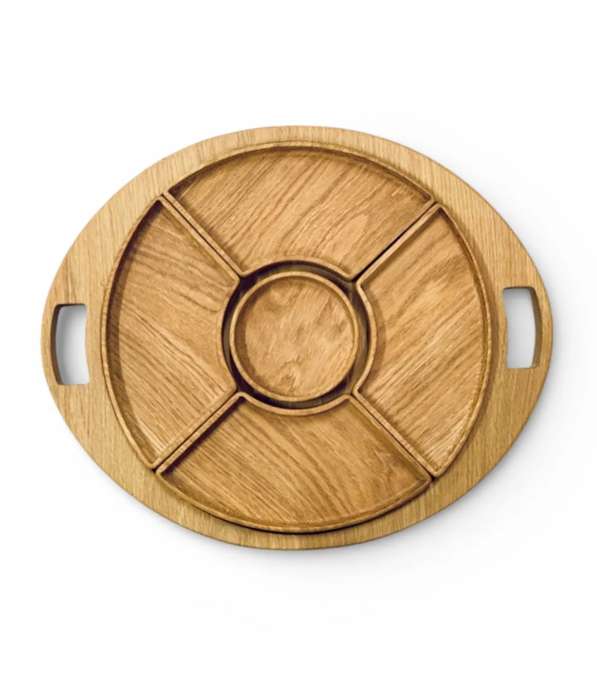 картинка Менажница круглая секционная на подносе д.30 см