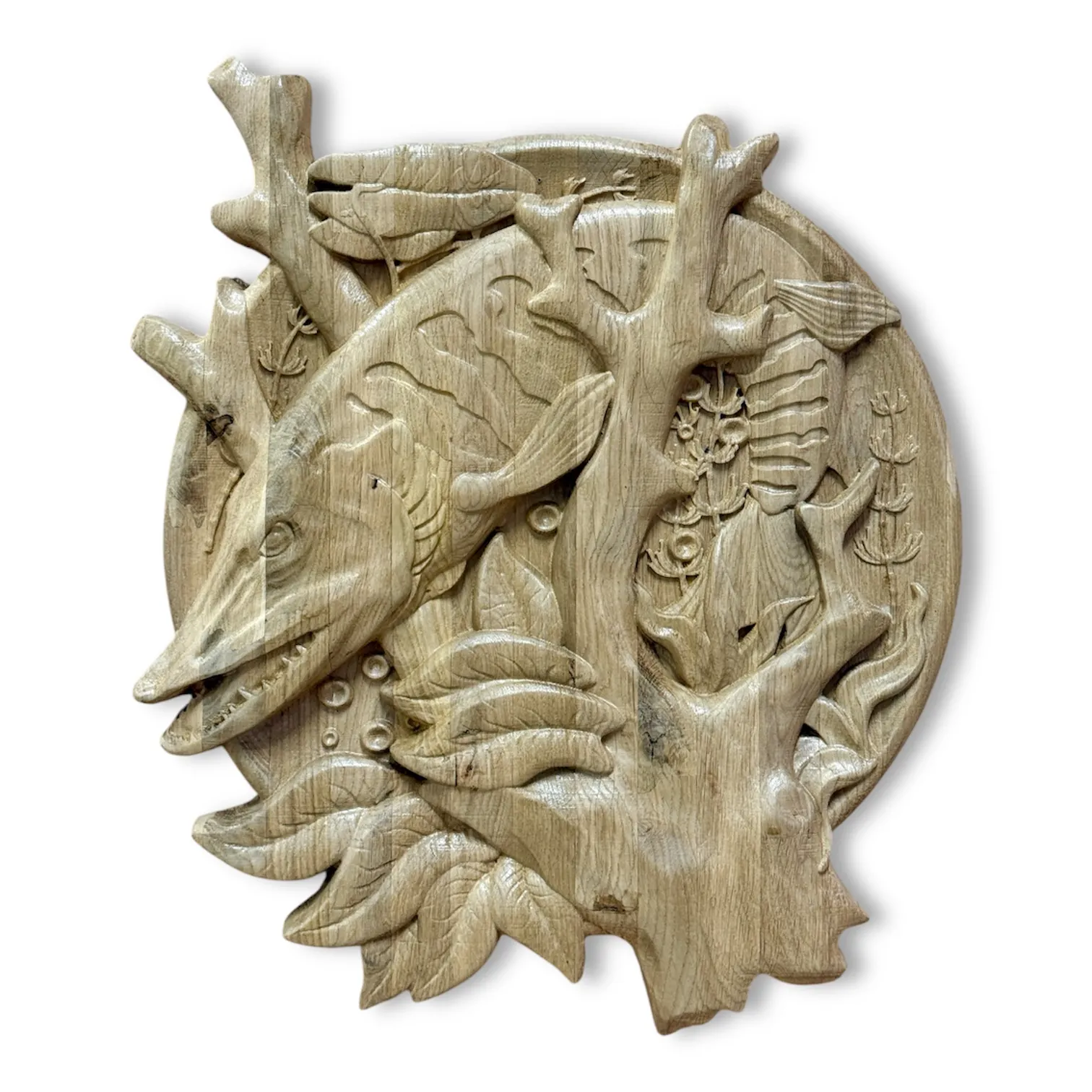 картинка Панно "Щука"  (щит дубовый+акриловый лак)