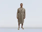 Халат мужской махровый с вышивкой (в сувенирной коробке)