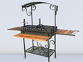 Мангал с подставкой под казан и вертелом